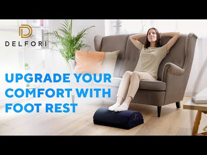 Ergonomic Under Desk Footrest - Premium Foot Rest for Work, Home & Office Use - 100% Memory Foam Foot Stool w/Adjustable Heights - Fantastically Comfortable & Perfect for Pain Relief and Leg Support